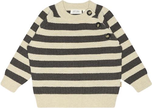 Se PETIT PIAO Oneck Knit Light Sweater Kvinde Dark Oak/off Whit Cardigans Str 98 cm - Bomuld hos Magasin ved Magasin