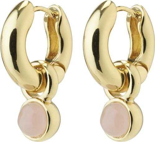 Pilgrim Evah Recycled Rosa Hoop Earrings Goldplated One size - Creoler hos Magasin