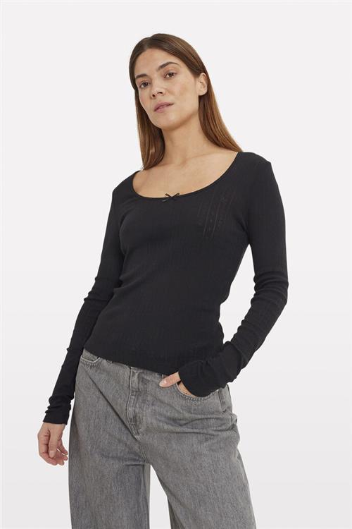 Se Envii Envolvi LS Deep TEE 7090 Kvinde Black Langærmede T-shirts Str L - hos Magasin ved Magasin