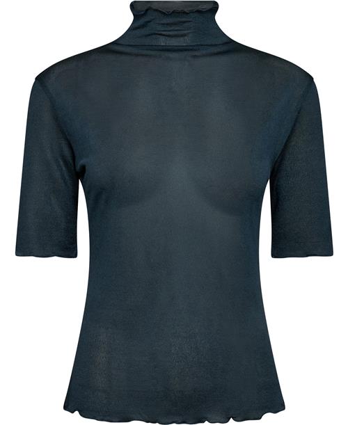 Se Filippa K Mock Neck Frill Top Kvinde Dawn Blue Rullekraver Str S - hos Magasin ved Magasin