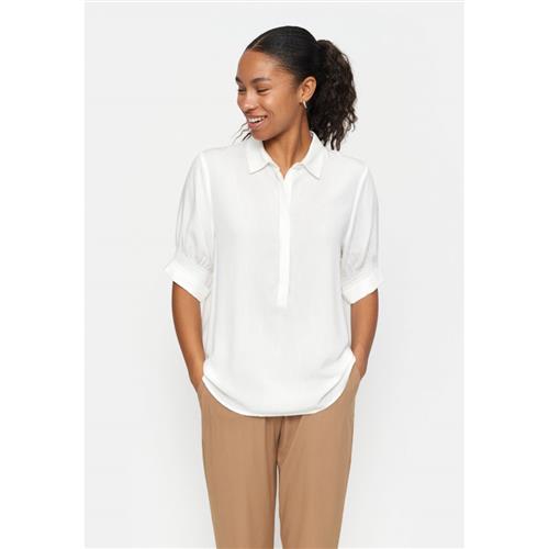 Soft Rebels Srmayson Blouse Kvinde Snow White Kortærmede Bluser Regular Fit Str S - hos Magasin