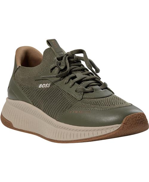 Se BOSS Ttnm EVO_Slon_Kntlt Mand Dark Green Sneakers Str 42 - hos Magasin ved Magasin