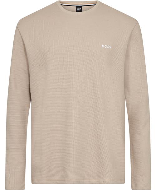 Se BOSS Waffle Lsshirt Mand Light Beige Sweatshirts Str L - hos Magasin ved Magasin