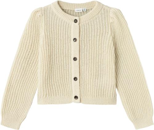 Name It Nkfnajamaj LS Short Knit Card Str 116 - Summer Sand Cardigans hos Magasin