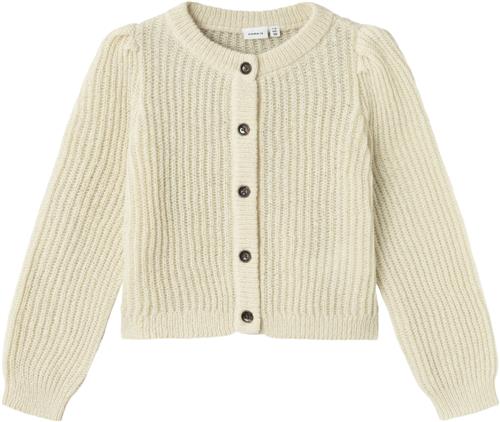 Se Name It Nkfnajamaj LS Short Knit Card Str 134/140 - Summer Sand Cardigans hos Magasin ved Magasin