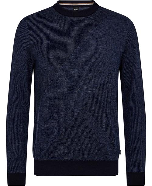 BOSS Heclaus Mand Dark Blue Sweaters Str S - hos Magasin