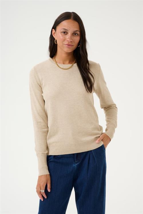 Kaffe Kalizza Knit Pullover Kvinde Feather Gray Melange Langærmede Bluser Str S - hos Magasin