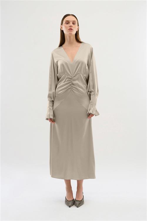 Karen by Simonsen Kbpeel Dress Kvinde Silver Cloud Maxi Kjoler Str 42 - hos Magasin