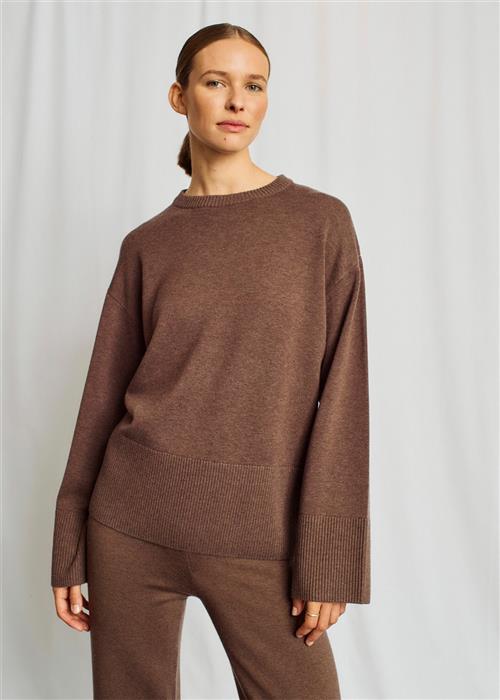 Bruun & Stengade BS Adalyn Knitwear Kvinde Brown Sweaters Str L - hos Magasin