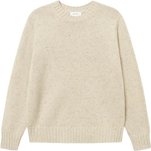 Les Deux Gary Fleck Wool Roundneck Mand Light Sand Sweaters Str L - Uld hos Magasin