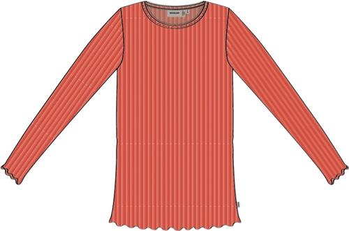 Wheat Langærmet Rib Tshirt Reese Str 122/7y - Candy Red Langærmede T-shirts Bomuld hos Magasin