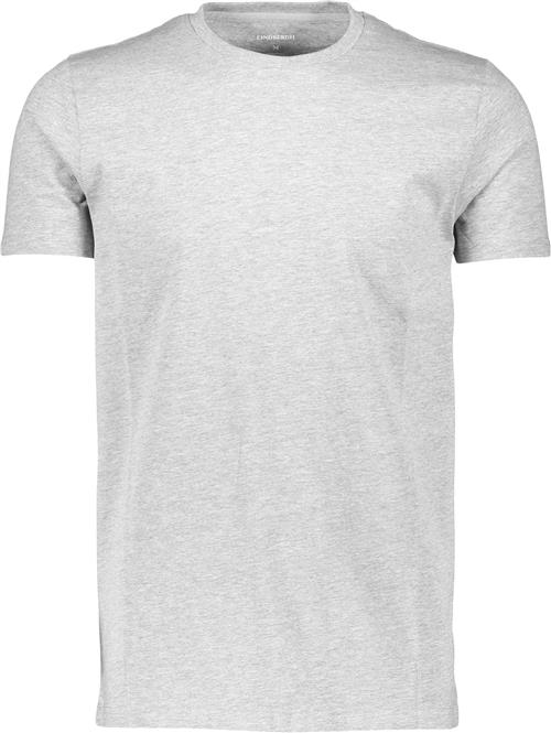 Lindbergh Mens Stretch Crew Neck tee S/S Mand Grå Kortærmede T-shirts Slim Fit Str M - hos Magasin