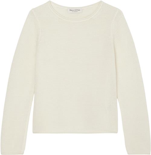 Marc O’Polo Pullover, Longsleeve, Roundneck Kvinde White Cotton Sweaters Str M - hos Magasin