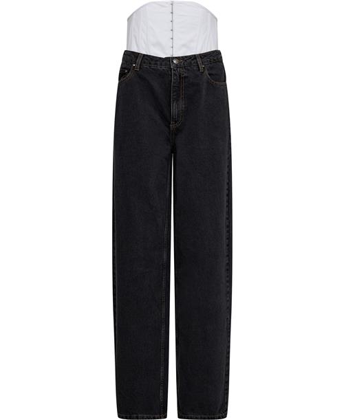 ROTATE Birger Christensen Corset Denim Jeans Kvinde Dark Grey Denim Straight Jeans Str 27 Denim - hos Magasin