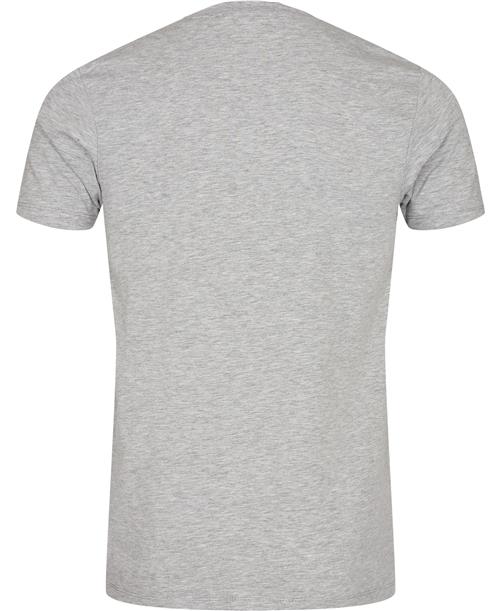 Lindbergh Mens Stretch Crew Neck tee S/S Mand Grå Kortærmede T-shirts Slim Fit Str S - hos Magasin