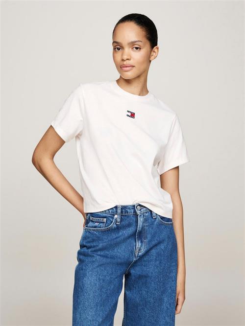 Tommy Hilfiger TJW BXY Badge TEE EXT Kvinde Ancient White Kortærmede T-shirts Str L - hos Magasin