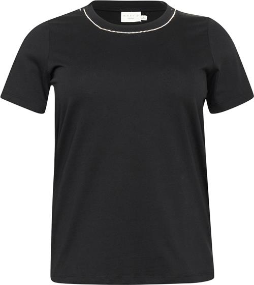 Kaffe Curve Kcviana Tshirt Kvinde Black Deep Kortærmede T-shirts Str L - hos Magasin