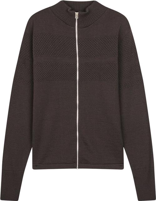 Mads Nørgaard - Copenhagen Wool Klemens Zip Knit Mand Brun Sweaters Str XXL - hos Magasin