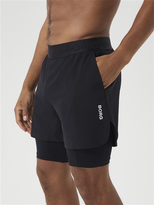 Björn Borg Borg 2 IN 1 Shorts Mand Black Beauty Badeshorts Str XL - hos Magasin