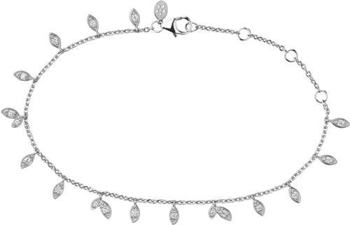 ByBiehl Jungle Vine Sparkle Bracelet Silver - Kædearmbånd Med Vedhæng hos Magasin