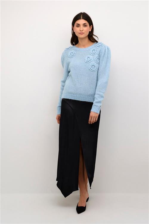 Culture Cuosa Pullover Kvinde Cashmere Blue Melange Sweaters Str L - Cashmere hos Magasin