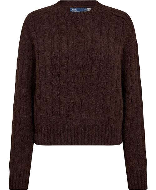 Polo Ralph Lauren 1/4 WL ALP Nylnlsl-plo Kvinde Cedar Melange Sweaters Str M - hos Magasin