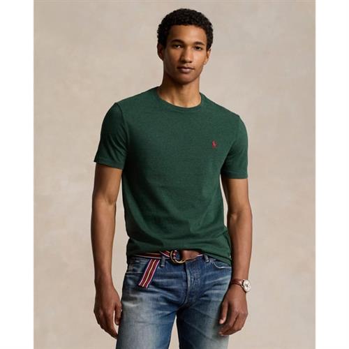 Se Polo Ralph Lauren Custom Slim Fit Jersey Crewneck Tshirt Mand Scotch Pine Heather/c3961 Kortærmede T-shirts Slim Fit Str S - Bomuld hos Magasin ved Magasin