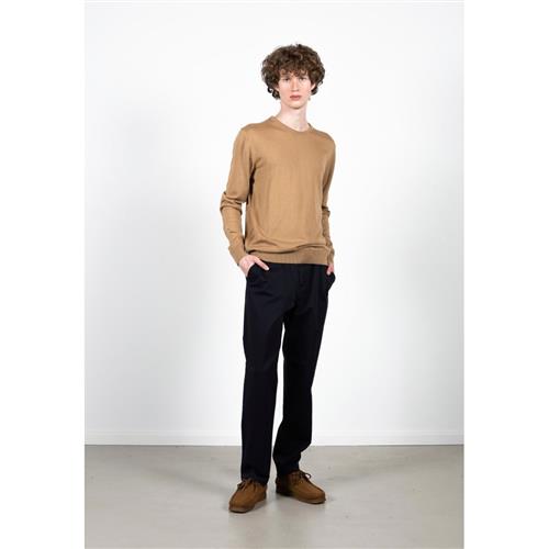 Clean Cut Copenhagen Merino Wool Crew Mand Camel Melange Sweaters Str L Merino - hos Magasin