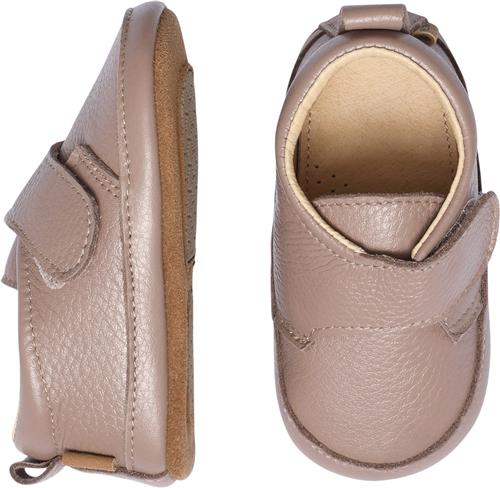 Melton Luxury Leather Slippers Velcro Fawn Hjemmesko Str 20/21 - Læder hos Magasin