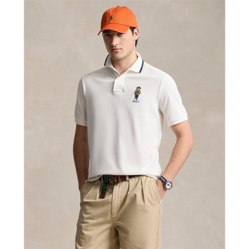 Polo Ralph Lauren 20/1 Meshssl-psh Mand F24 Deckwash White Vrsy Bear Kortærmede Poloer Str S - hos Magasin