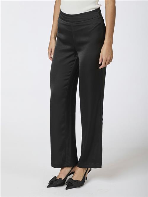 Neo Noir Debra Heavy Sateen Pants Kvinde Black Bukser Med Lige Ben Str 40 - hos Magasin