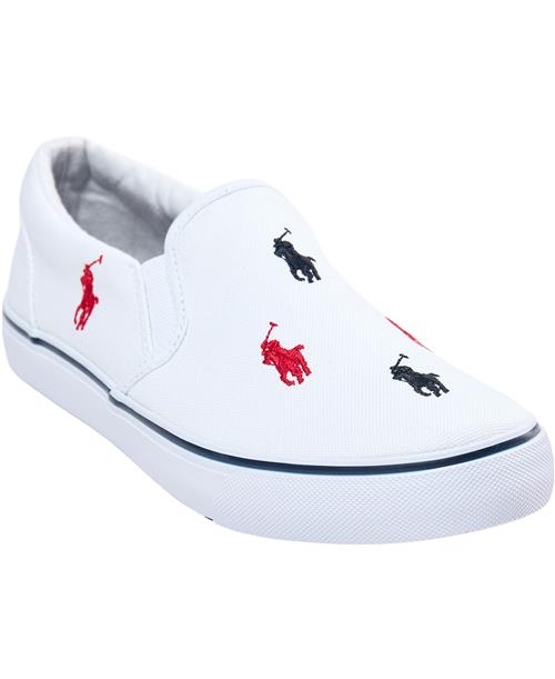 Polo Ralph Lauren Keaton Slip ON White / Navy / Re Sneakers Str 41 - hos Magasin