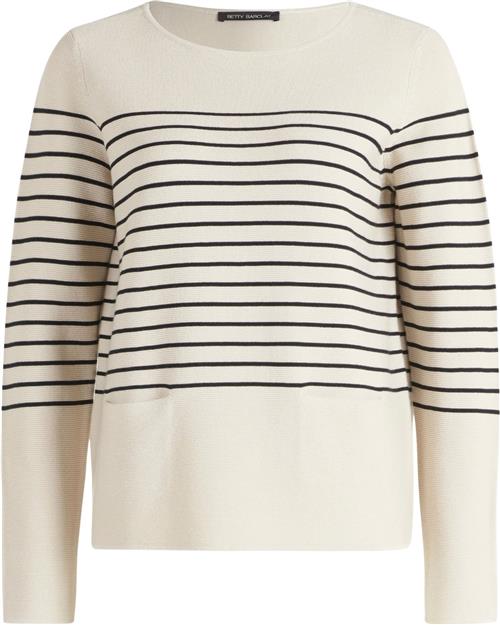 Betty Barclay Strickpullover Ku Kvinde Patch Beige/black Sweaters Str 38 - hos Magasin