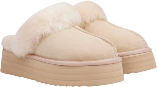 Se Lovelies Robson Silk COW Suede Mules With Shearling Kvinde Moonlight Hjemmesko Str 37 - Læder hos Magasin ved Magasin