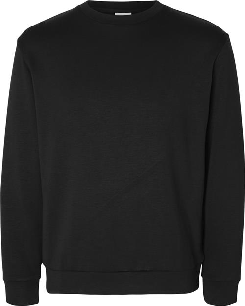 Se Selected Homme Slhemanuel Soft Crew Neck Sweat NOO Mand Sort Sweatshirts Str S - hos Magasin ved Magasin