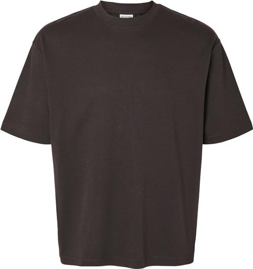 Selected Homme Slhlooseoscar SS Oneck TEE Noos Mand Chocolate Torte Kortærmede T-shirts Loose Fit Str S - hos Magasin