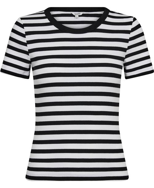 mbyM Otism Kvinde White Black Stripe Toppe Str L - hos Magasin