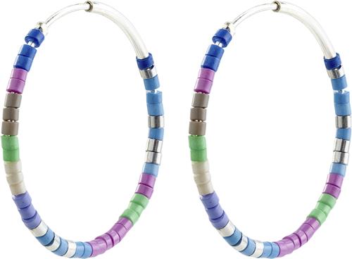 Pilgrim Alison Hoop Earrings Blue/silverplated one size - Creoler hos Magasin