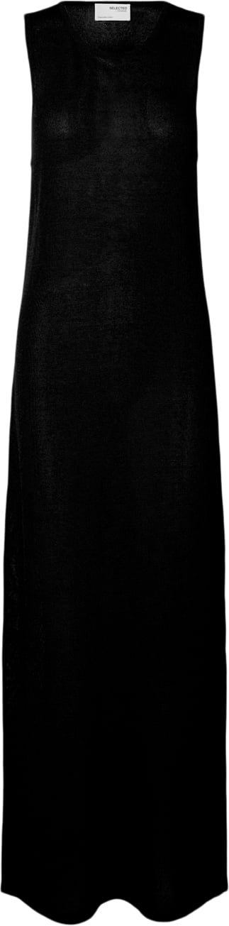 Selected Femme Slfmoon SUS SL Knit Dress Kvinde Sort Midi Kjoler Str XS - hos Magasin