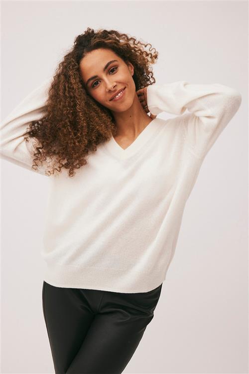 Magasin du Nord Collection Magasin Mabel 10 100 Cashmere Kvinde Off White Sweaters Str XL Cashmere