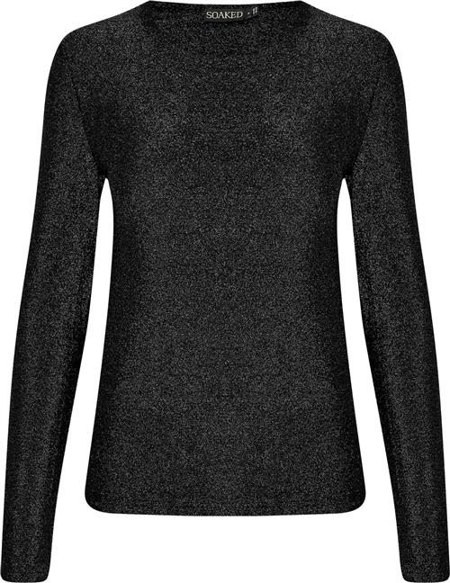 Se Soaked in Luxury Slskylara Round Neck LS Kvinde Black Langærmede T-shirts Slim Fit Str L - hos Magasin ved Magasin