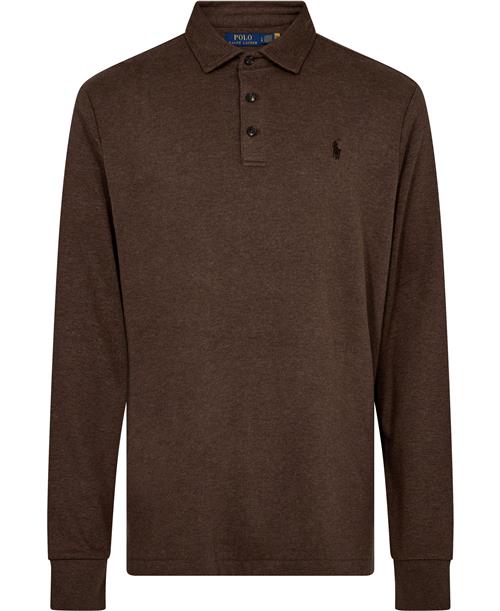 Polo Ralph Lauren 30/1 DBL KNT Jerseylsl-plo Mand Nutmeg Brown Heather/c8940 Langærmede Poloer Str XL - hos Magasin