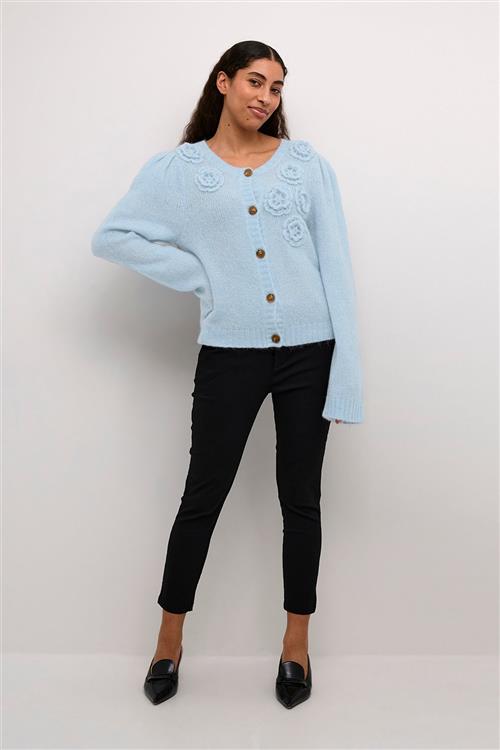 Culture Cuosa Cardigan Kvinde Cashmere Blue Melange Langærmede Bluser Str S - Cashmere hos Magasin