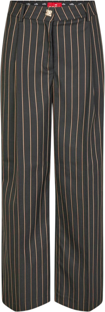 Cras Nancycras Pants Kvinde Camel Pinstripe Bukser Str 40 - hos Magasin