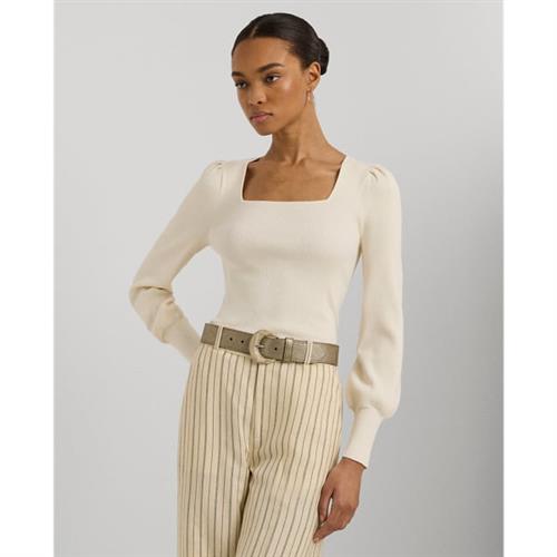 Lauren Ralph Lauren Cotton Modal/nylonls Sweater Kvinde Mascarpone Cream Sweaters Str S - hos Magasin