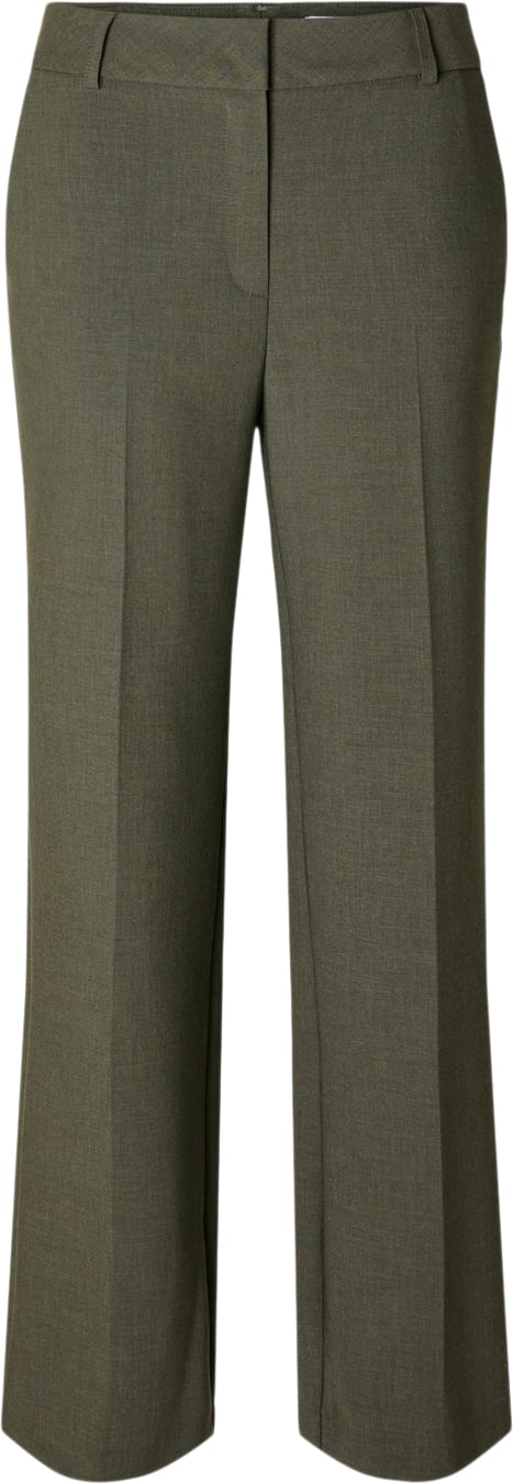 Selected Femme Slfrita MW Wide Pant Noos Kvinde Kalamata/melange Bukser Med Brede Ben Str 40 - hos Magasin