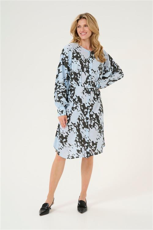 Kaffe Kalouise Dress Kvinde Grey/blue Graphic Cloud Midi Kjoler Str 46 - hos Magasin