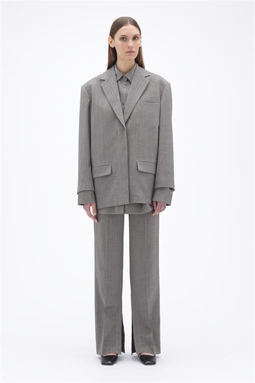 Se REMAIN Herringbone Blazer Kvinde Brushed Nickel Comb. Blazere Str 36 - hos Magasin ved Magasin