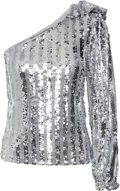 Vero Moda Vmefi ONE Shoulder LS TOP JRS Kvinde Silver Colour Toppe Str L - hos Magasin