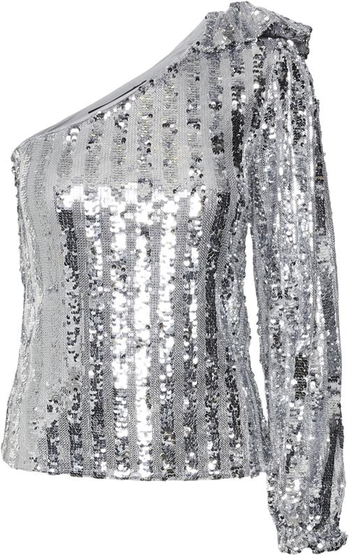 Se Vero Moda Vmefi ONE Shoulder LS TOP JRS Kvinde Silver Colour Toppe Str XL - hos Magasin ved Magasin